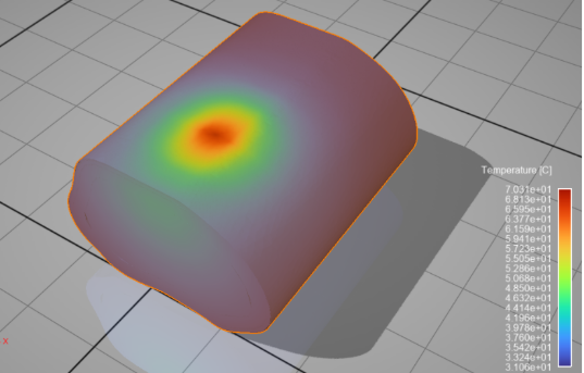 Temperature distribution at final time step